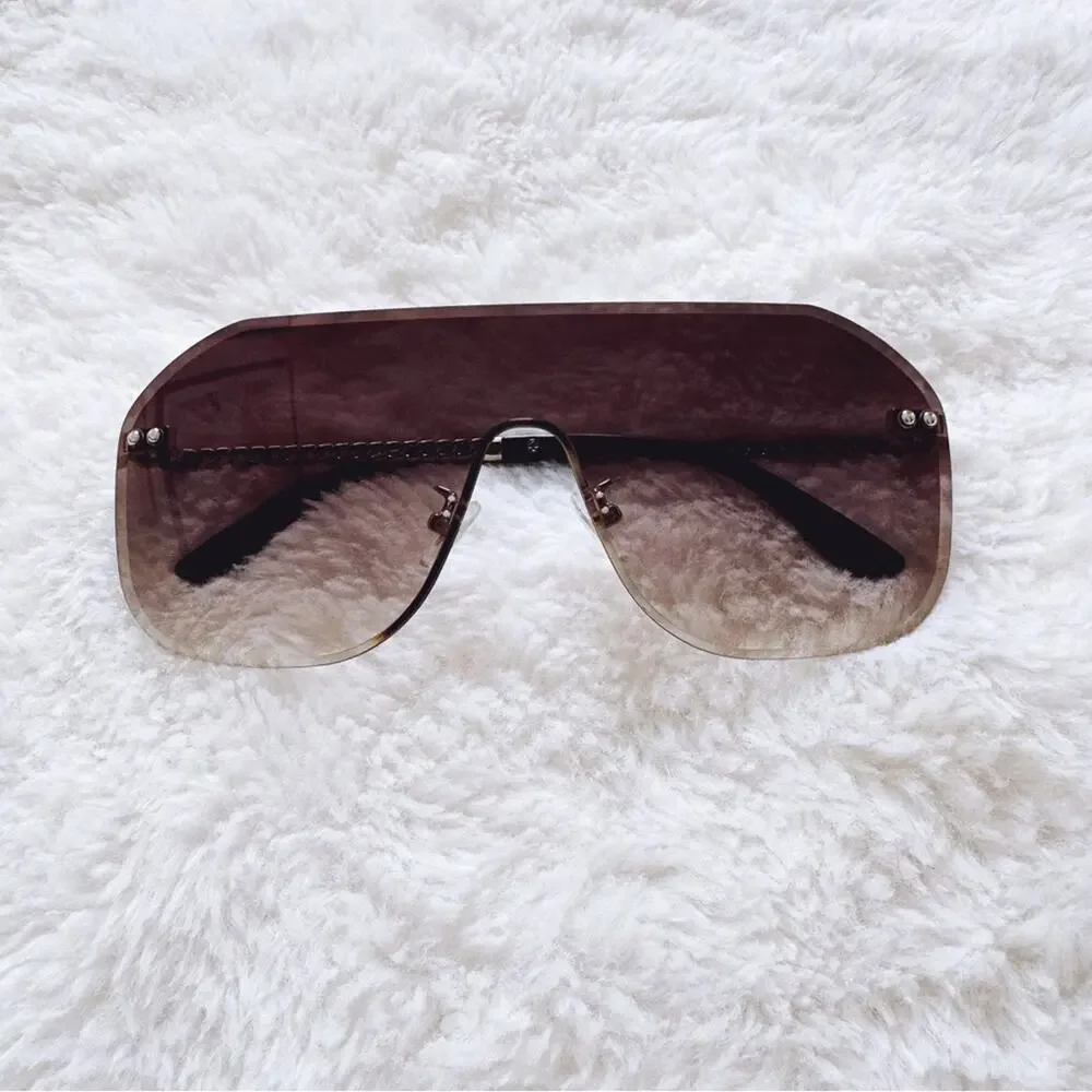 Piper Clear Brown Single-Lens Sunglasses